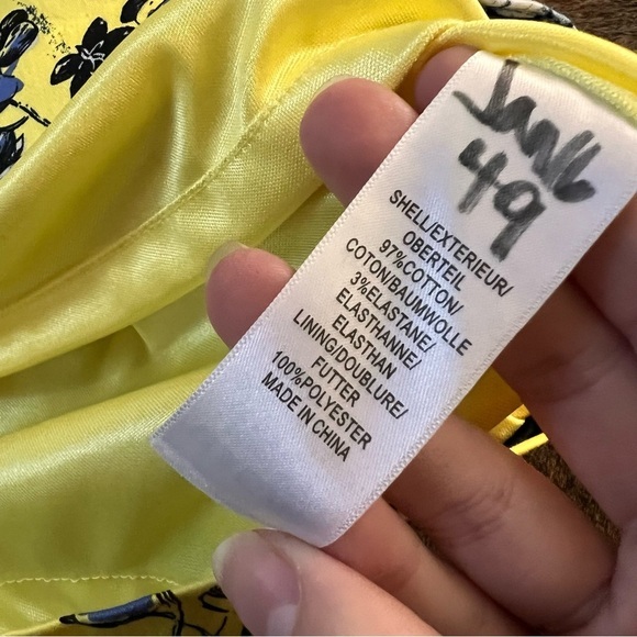 ADRIANNA PAPPEL Yellow Blue Floral Midi Cocktail Dress Size 8‎ - Picture 9 of 9